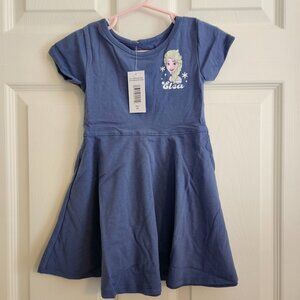 Disney Frozen Elsa Toddler Dress 3T Blue Short Sleeve NWT